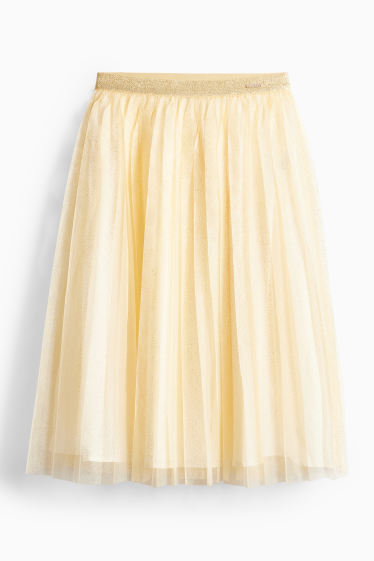 Children Girls - Skirt - shiny - yellow
