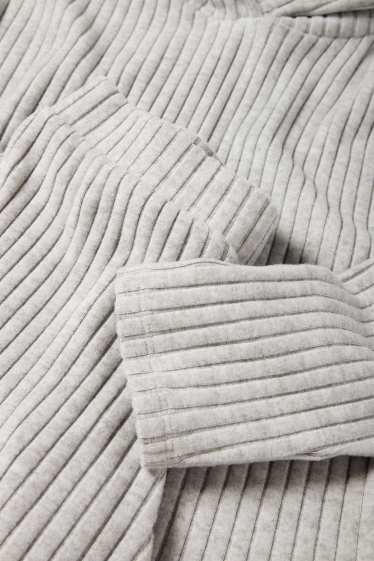 Kinderen: meisjes - Set - hoodie en joggingbroek - ribstof - 2 delig - lichtgrijs