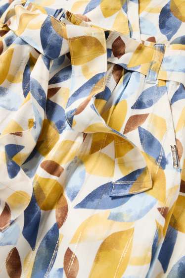 Bambine - Pantaloni di stoffa - effetto brillante - fantasia - giallo