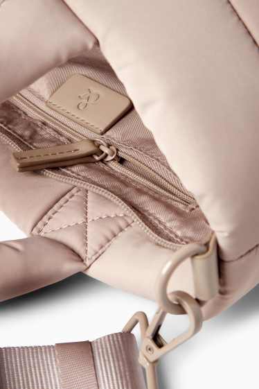 Damen - Großer Stepp-Shopper mit abnehmbarem Taschengurt - beige