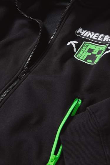 Děti - chlapci - Minecraft - tepláková bunda s kapucí - černá