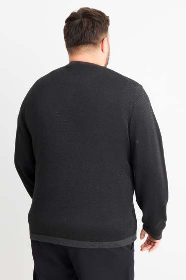 Bărbați - Pulover - structurat - negru