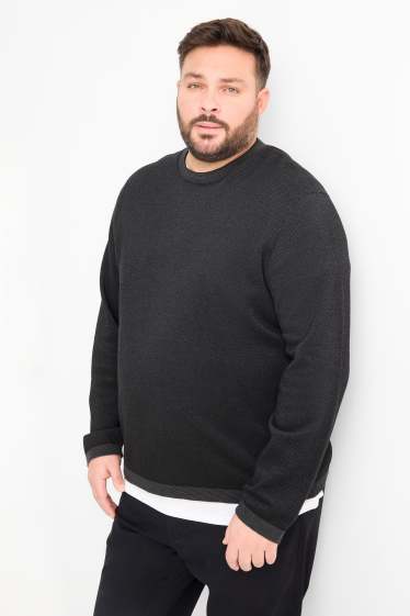 Bărbați - Pulover - structurat - negru