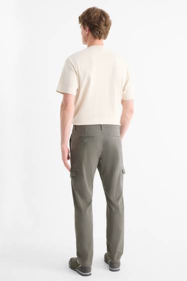 Bărbați - Pantaloni cargo - tapered fit - structurați - gri închis