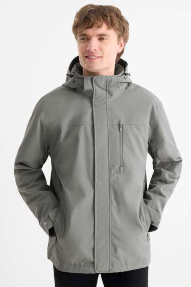 Home - Jaqueta per a la pluja amb caputxa -folrada - impermeable - verd