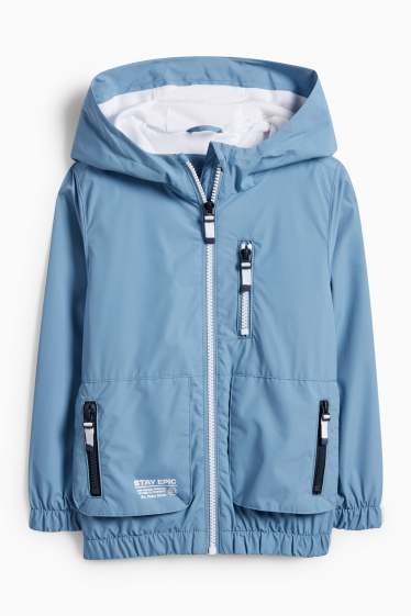 Kinderen: jongens - Jas met capuchon - waterafstotend - blauw