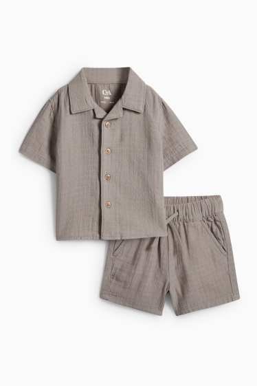 Baby Boys - Baby outfit - 2 piece - textured - gray
