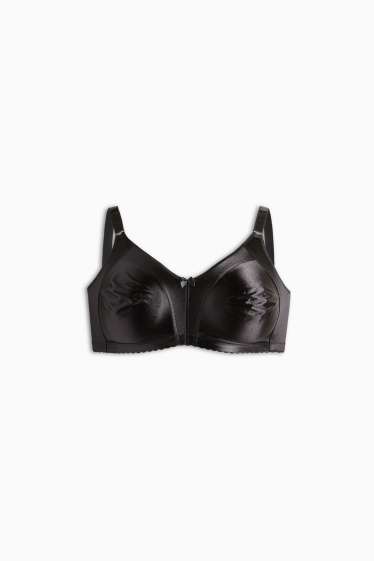 Femmes - Soutien-gorge minimiseur sans armatures - effet brillant - noir