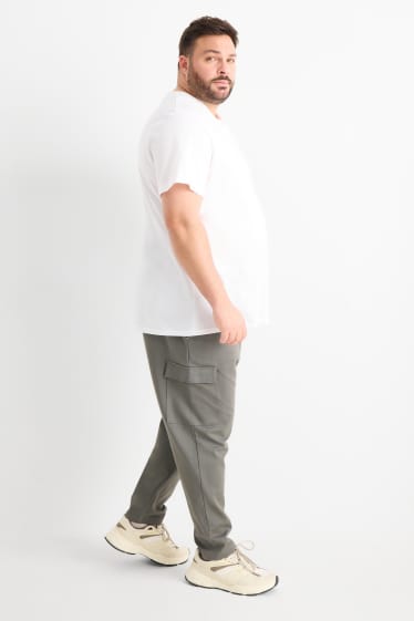 Hommes - Pantalon de jogging cargo - vert foncé