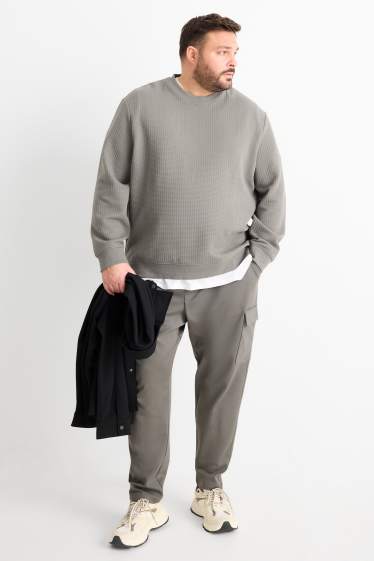 Hommes - Pantalon de jogging cargo - vert foncé