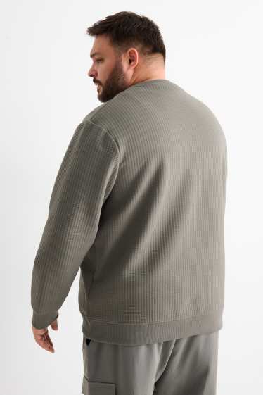 Bărbați - Bluză de molton - structurată - gri