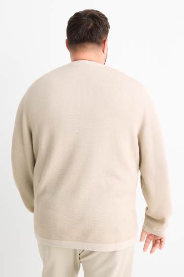 Uomo - Maglione - tessuto tramato - beige