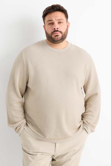 Uomo - Maglione - tessuto tramato - beige