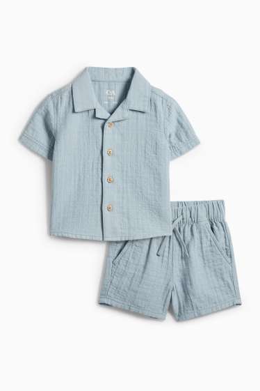 Baby Boys - Baby outfit - 2 piece - textured - light blue