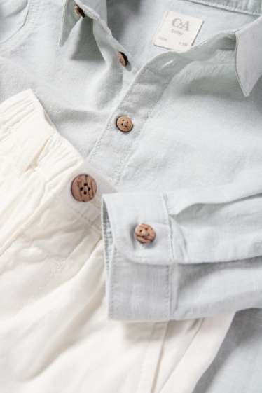 Baby Boys - Baby outfit - 2 piece - white / light blue
