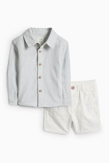 Baby Boys - Baby outfit - 2 piece - white / light blue
