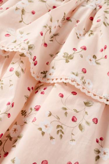 Baby Girls - Strawberries - baby outfit - 2 piece - rose