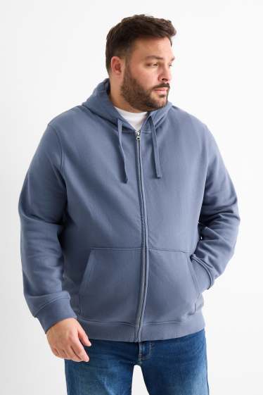 Hommes - Sweat zippé à capuche - bleu