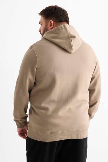 Hommes - Sweat zippé à capuche - taupe