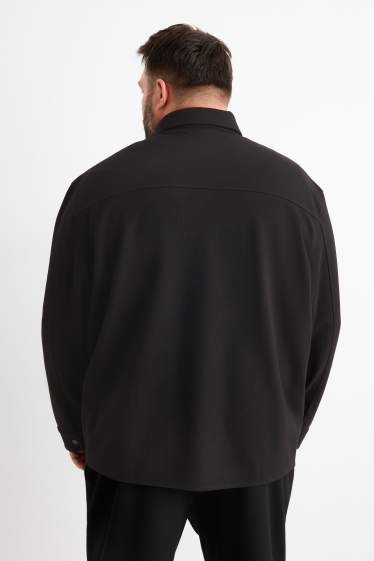 Hommes - Veste-chemise - relaxed fit - col kent - noir