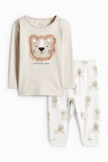 Baby Buben - Löwe - Baby-Pyjama - 2 teilig - hellbeige