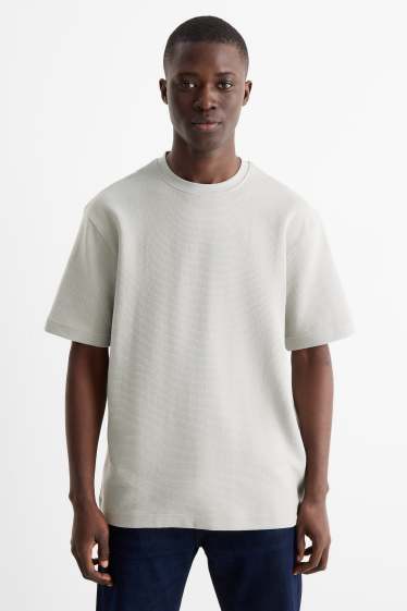 Home - Samarreta de màniga curta - relaxed fit - acanalada - gris clar