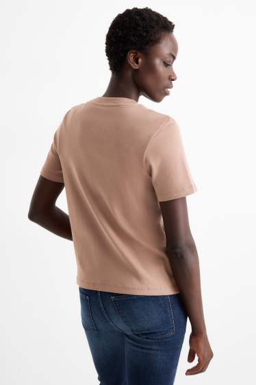 Damen - T-Shirt - Slim Fit - braun