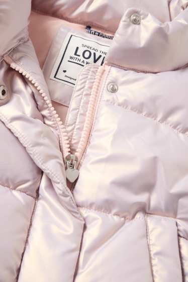 Kinderen: meisjes - Bodywarmer - glanzend - roze