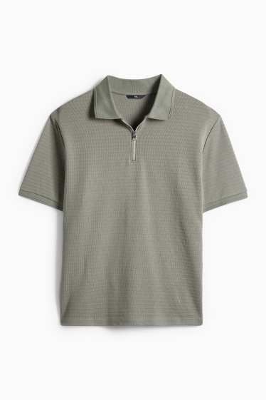 Men - Polo shirt - regular fit - ribbed - green