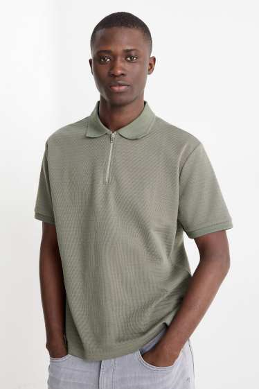 Men - Polo shirt - regular fit - ribbed - green