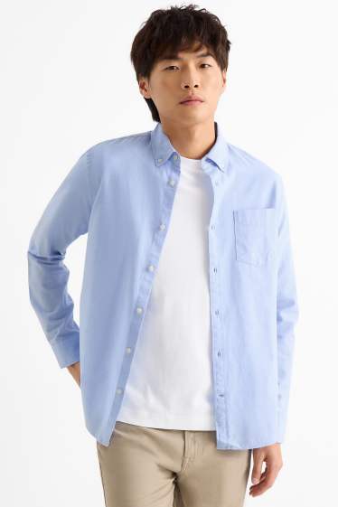 Heren - Overhemd - regular fit - button down - lichtblauw