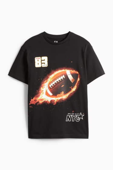 Kinderen: jongens - Rugbybal - T-shirt - zwart