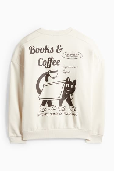 Dámské - Oversized mikina - světle béžová