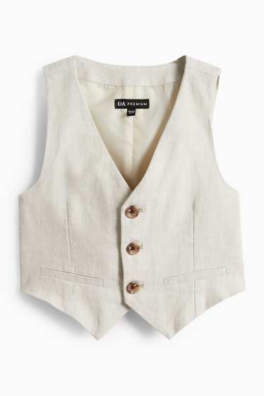 Children Boys - Set - shirt, waistcoat and bow tie - 3 piece - party - light beige