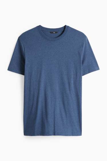 Heren - T-shirt - regular fit - blauw-mix