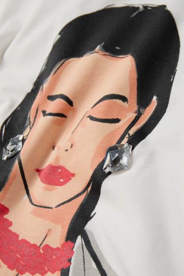 Dámské - Tričko - regular fit - bílá