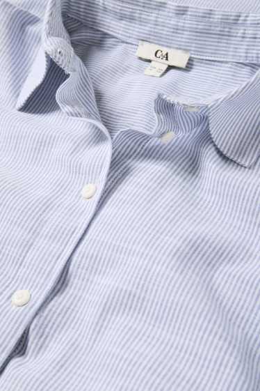 Women - Blouse - striped - white / light blue