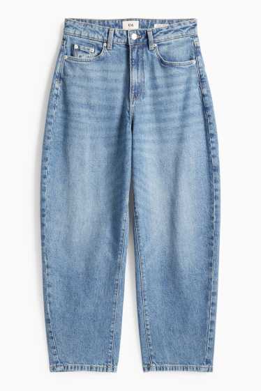 Damen - Barrel Jeans - High Waist - jeansblau