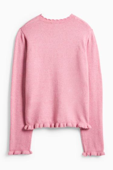 Femei - Cardigan tricotat - roz