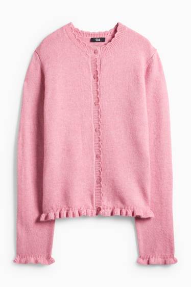 Femei - Cardigan tricotat - roz