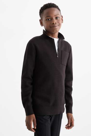 Niños - Jersey - con textura - negro