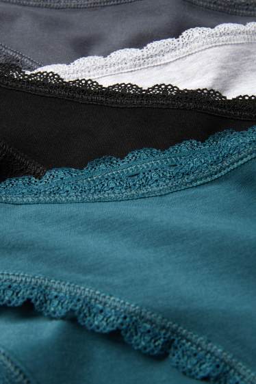 Femmes - Lot de 4 - culottes - bleu pétrole