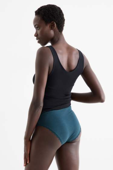 Femmes - Lot de 4 - culottes - bleu pétrole