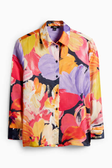 Femei - Bluză - cu flori - multicolor