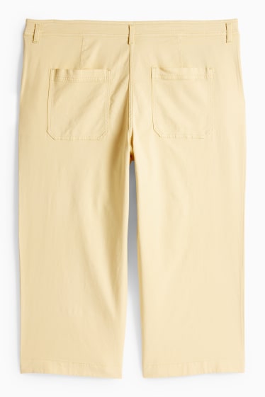 Femei - Pantaloni de stofă - talie înaltă - wide leg - galben