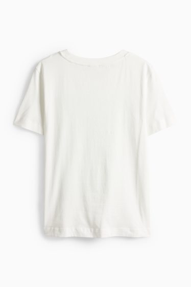 Dames - T-shirt - regular fit - glanseffect - wit