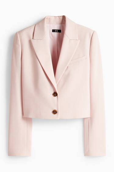 Dámské - Krátký blejzr - se zúženým pasem - růžová