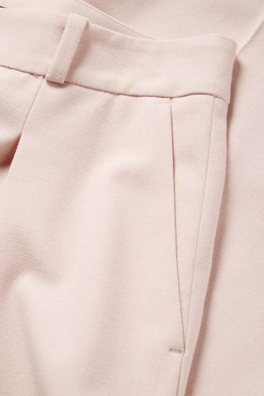 Femei - Pantaloni office - talie înaltă - regular fit - roz