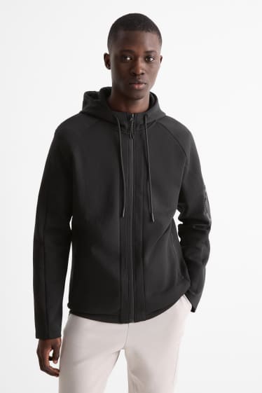 Herren - Sweatjacke mit Kapuze - schwarz