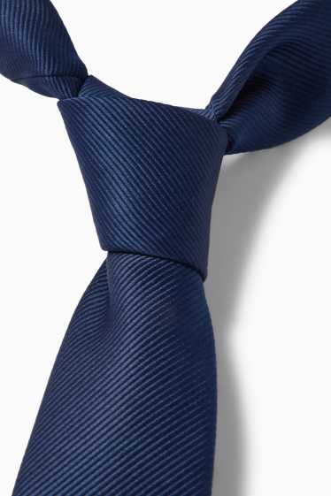 Enfants garçons - Cravate - finition côtelée - bleu foncé